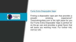 Fume Extra Disposable Vape  Thesmokingvibes.com