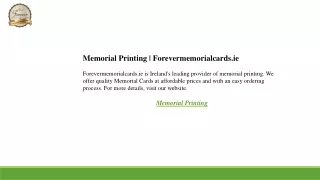 Memorial Printing  Forevermemorialcards.ie
