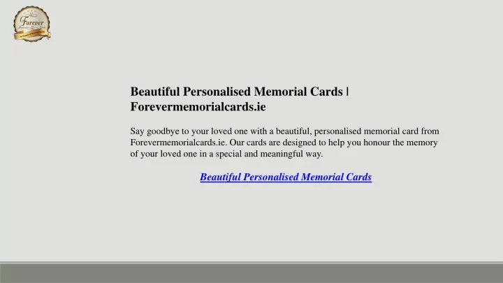beautiful personalised memorial cards