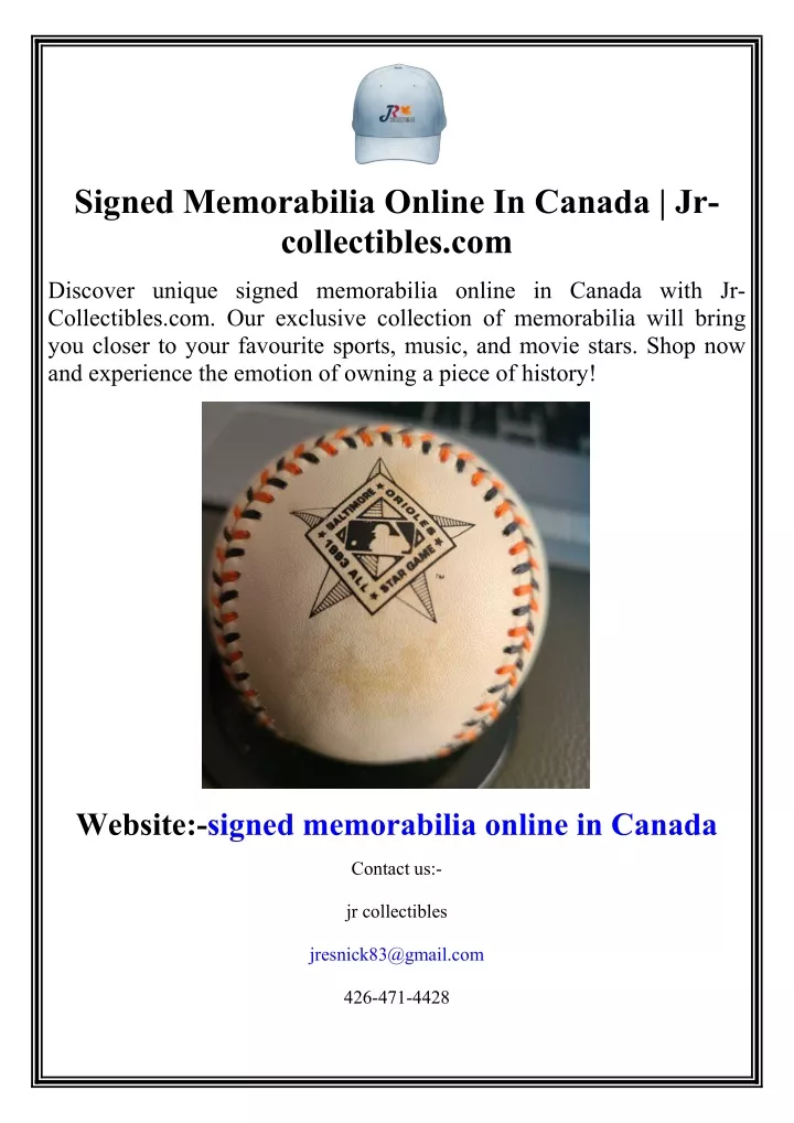 signed memorabilia online in canada