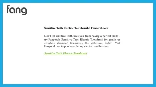 Sensitive Teeth Electric Toothbrush  Fangoral.com