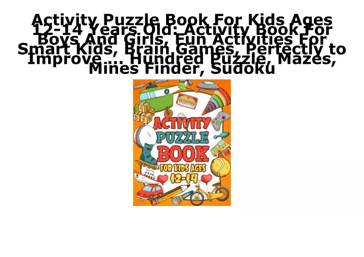 activity puzzle book for kids ages 12 14 years