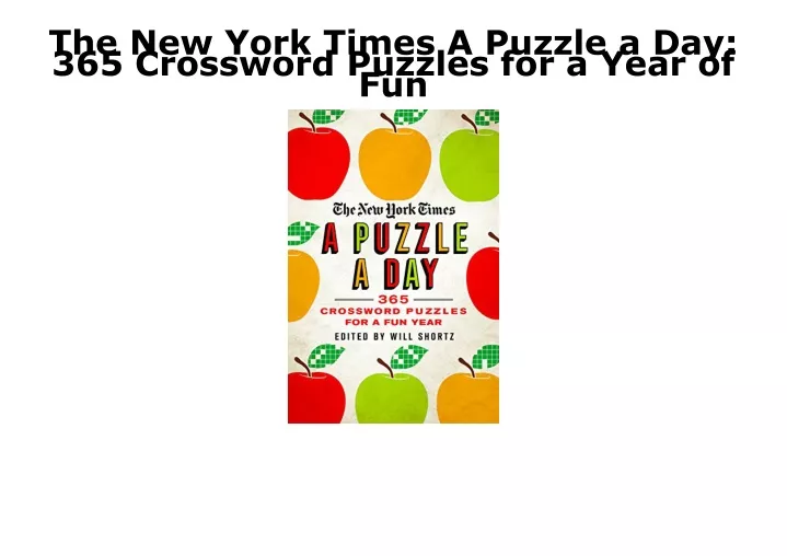 the new york times a puzzle a day 365 crossword