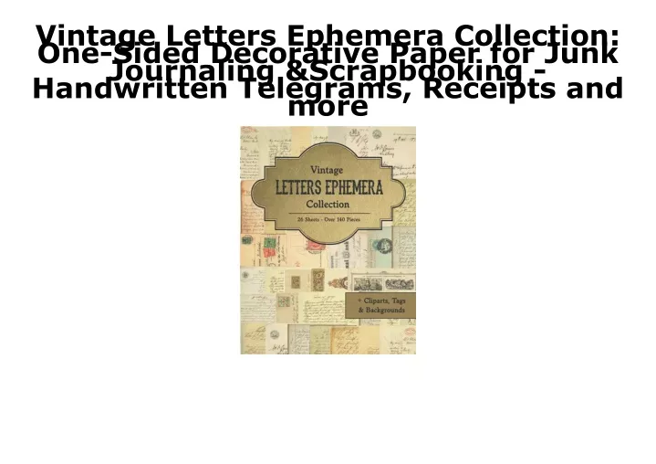 vintage letters ephemera collection one sided