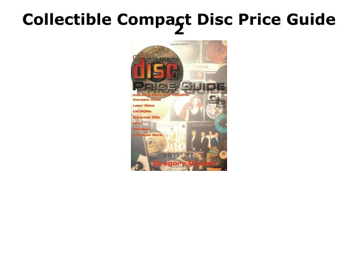 collectible compact disc price guide 2