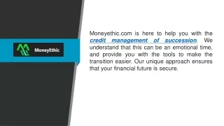 Credit Management Of Succession Moneyethic.com