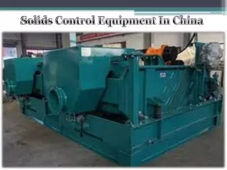 Solids Control Equipment In China