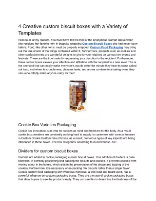 4 Creative custom biscuit boxes with a Variety of Templates