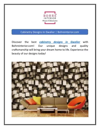 Cabinetry Designs In Gwalior  Bohreinterior.com