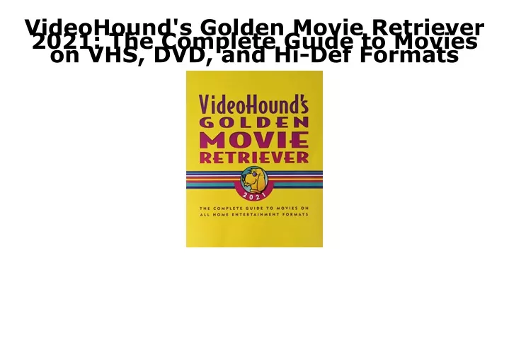 videohound s golden movie retriever 2021