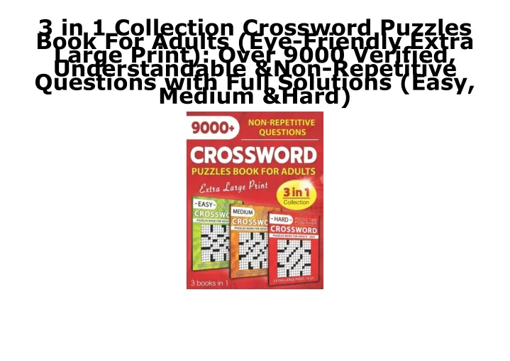 3 in 1 collection crossword puzzles book