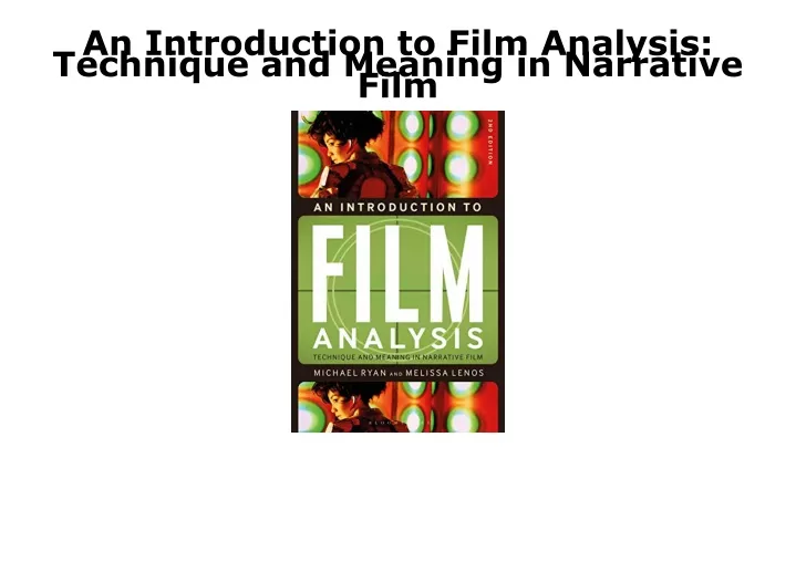 an introduction to film analysis technique