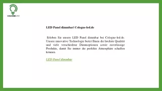 led panel dimmbar cologne led de