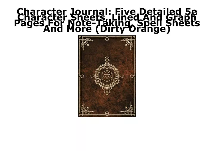 character journal five detailed 5e character