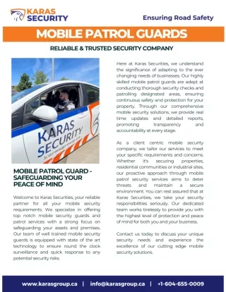Mobile Patrol Guards Services  Karas Security Guards