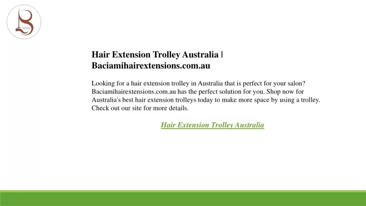 hair extension trolley australia