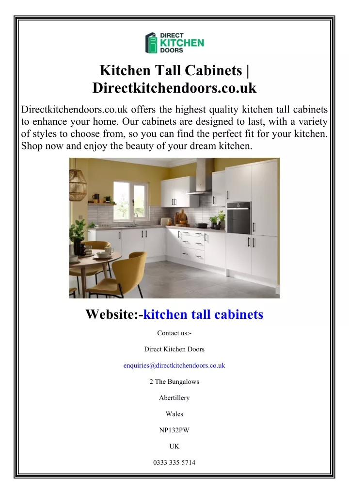 kitchen tall cabinets directkitchendoors co uk