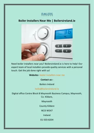 Boiler Installers Near Me  Boilersireland.ie