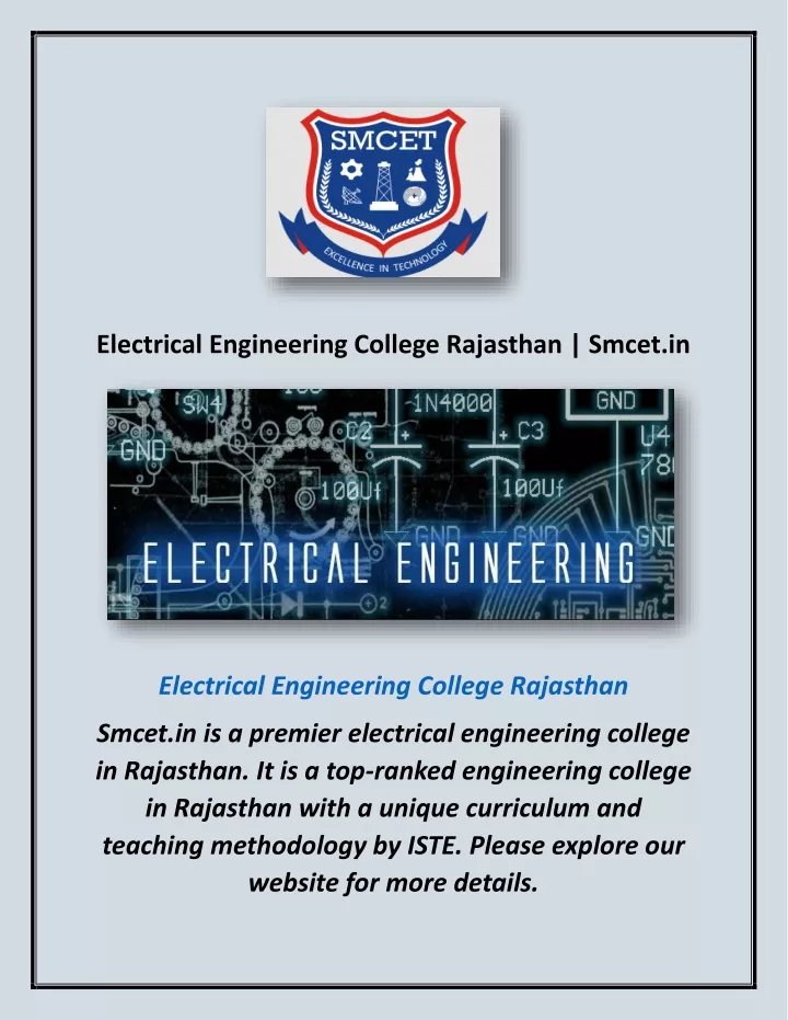 electrical engineering college rajasthan smcet in