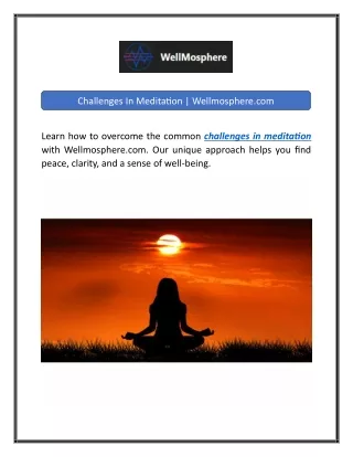 Challenges In Meditation  Wellmosphere.com