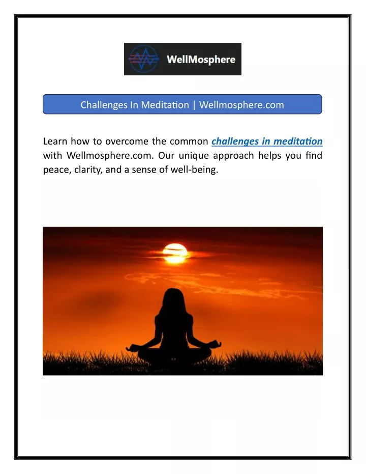 challenges in meditation wellmosphere com