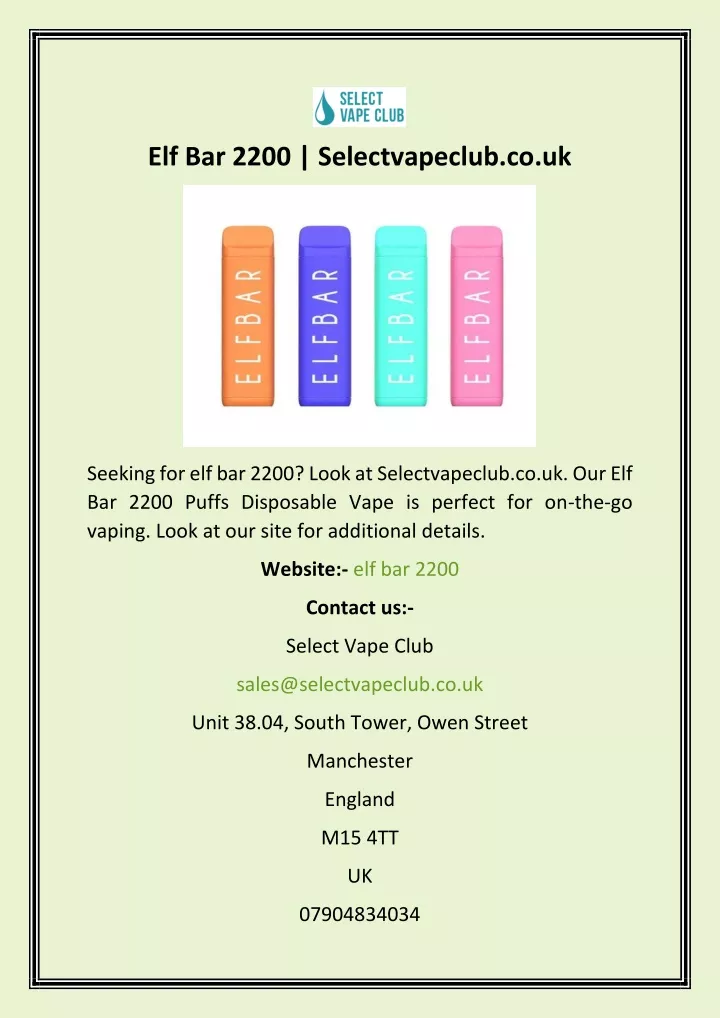 elf bar 2200 selectvapeclub co uk