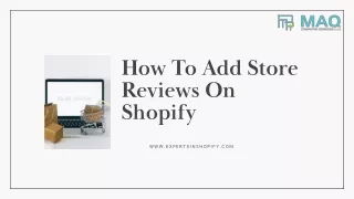 How To Add Store Reviews On Shopify