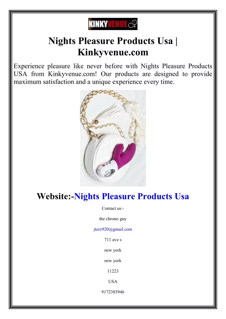 nights pleasure products usa kinkyvenue com