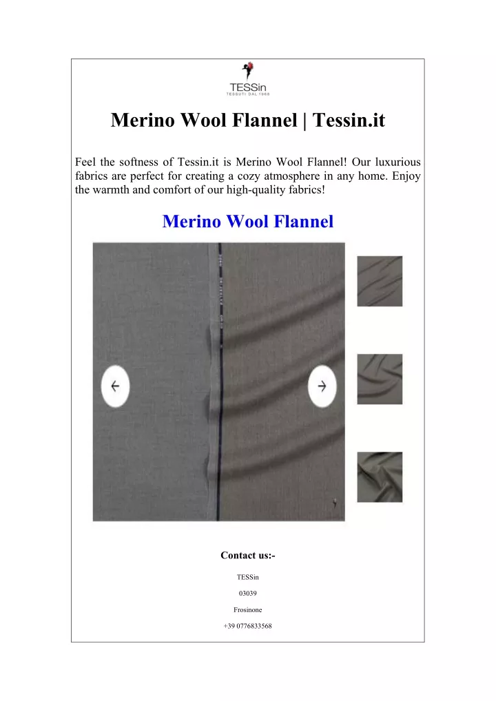 merino wool flannel tessin it