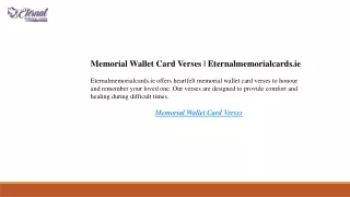 Memorial Wallet Card Verses  Eternalmemorialcards.ie