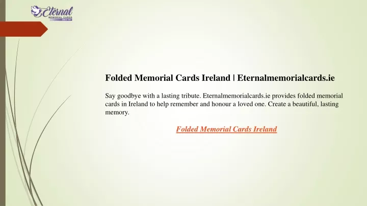 folded memorial cards ireland
