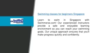 Swimming Classes For Beginners Singapore Swimmerse.com