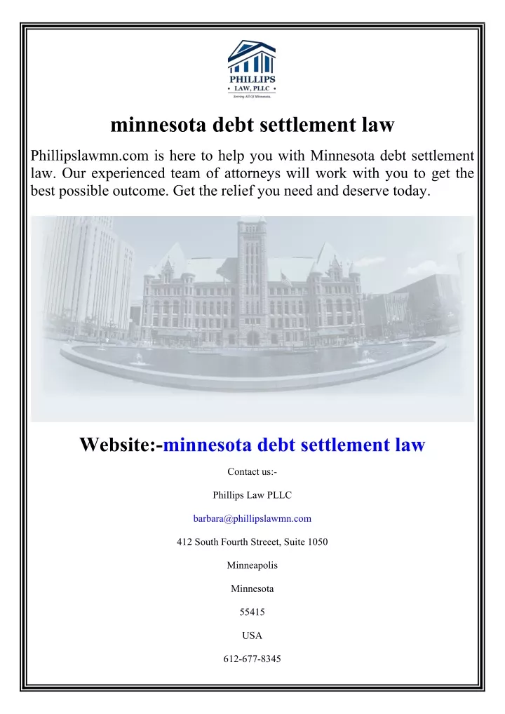 minnesota debt settlement law