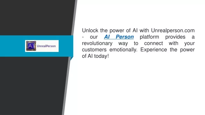 unlock the power of ai with unrealperson