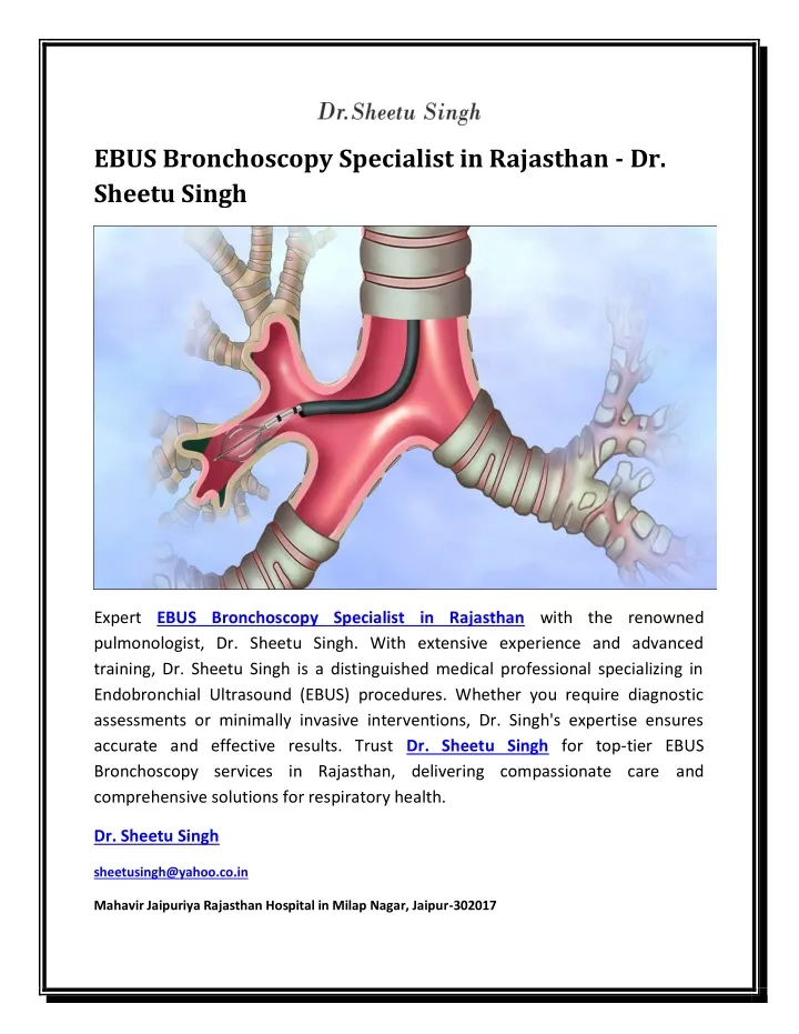 ebus bronchoscopy specialist in rajasthan