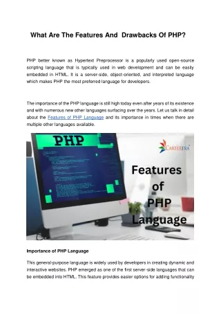 Features of PHP