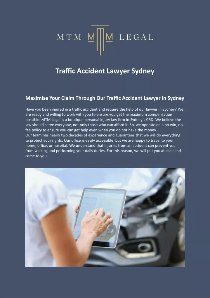 traffic accident lawyer sydney maximise your