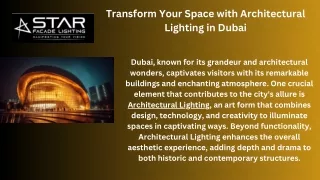 Architectural lighting in Dubai | Star Facade Lighting Dubai