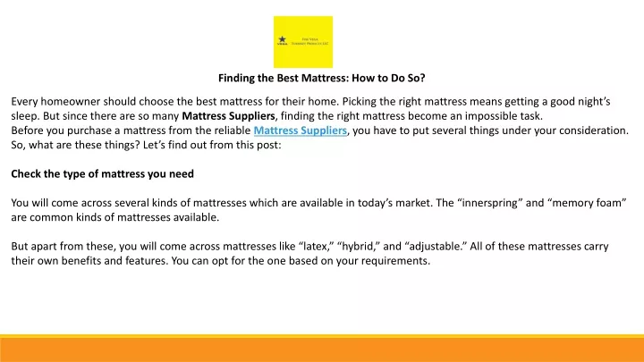 finding the best mattress how to do so