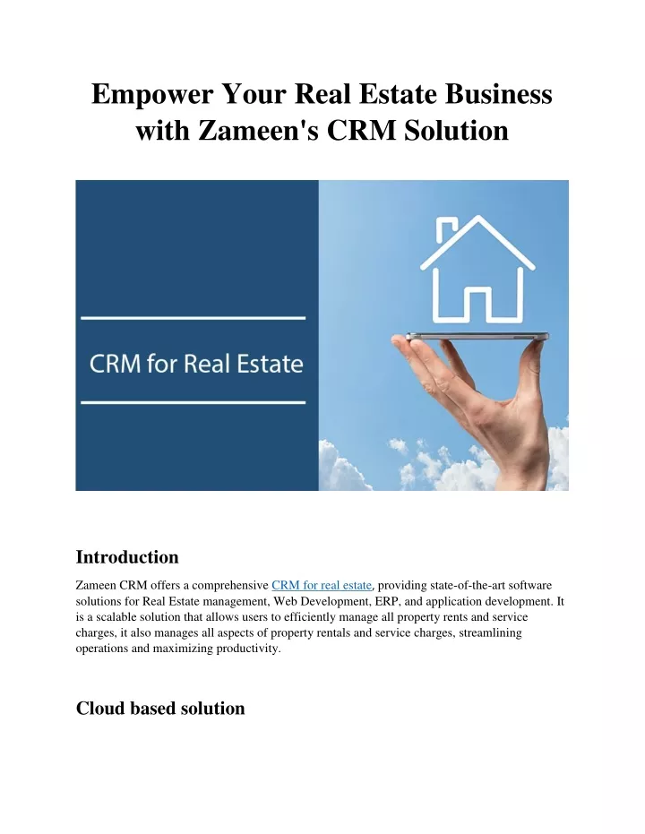 empower your real estate business with zameen