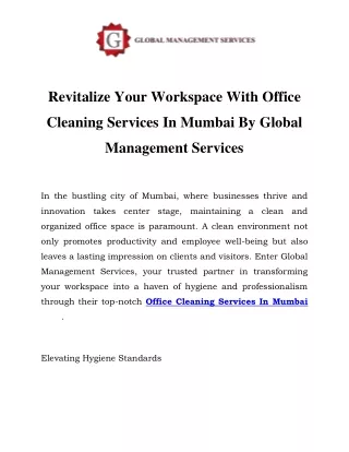 Office Cleaning Services In Mumbai Call-9833181606