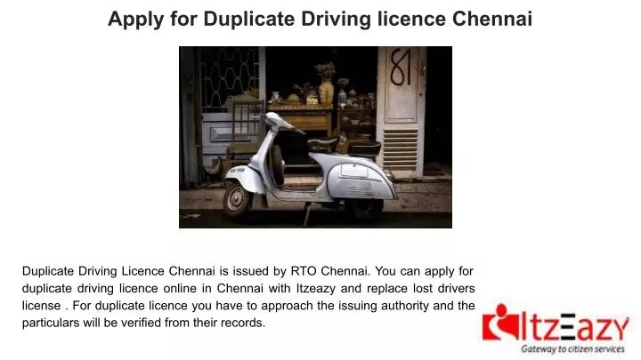 apply for duplicate driving licence chennai