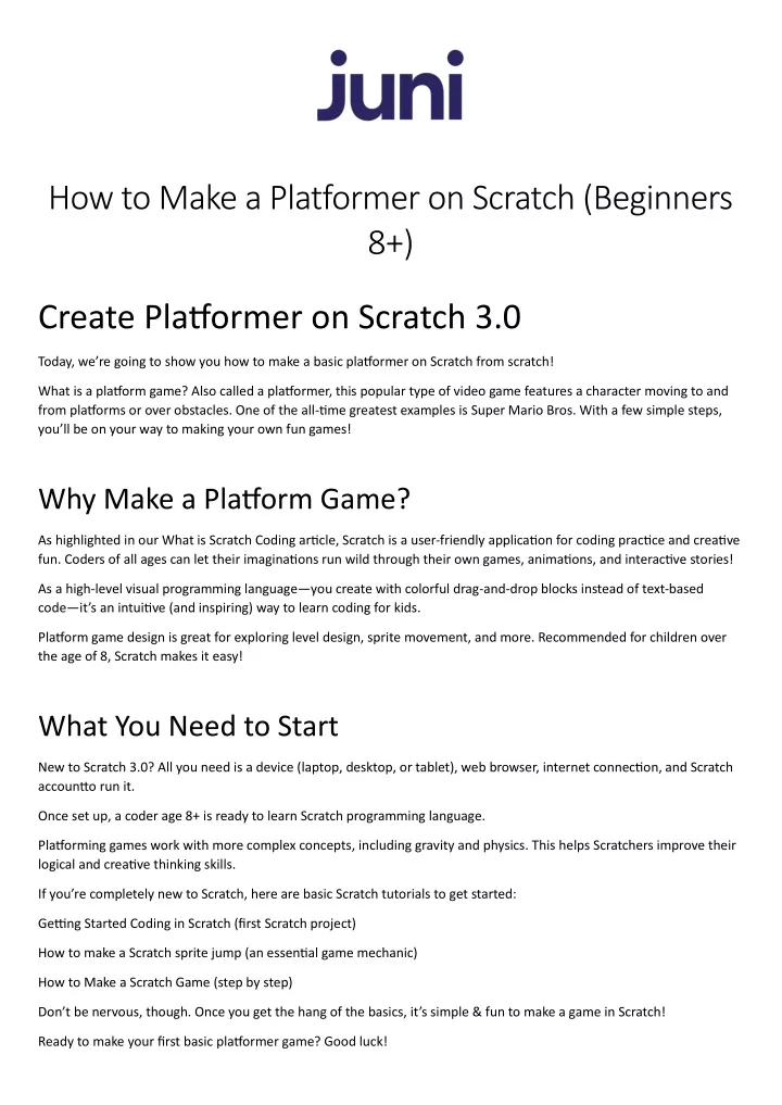 how to make a platformer on scratch beginners 8