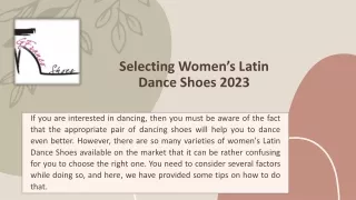 Selecting Women's Latin Dance Shoes 2023