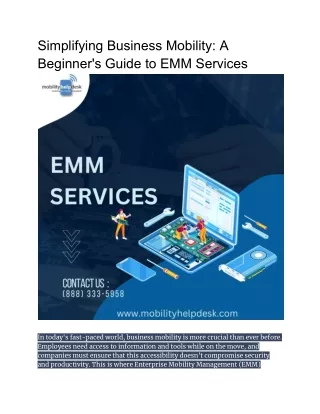 Simplifying Business Mobility A Beginner's Guide to EMM Services