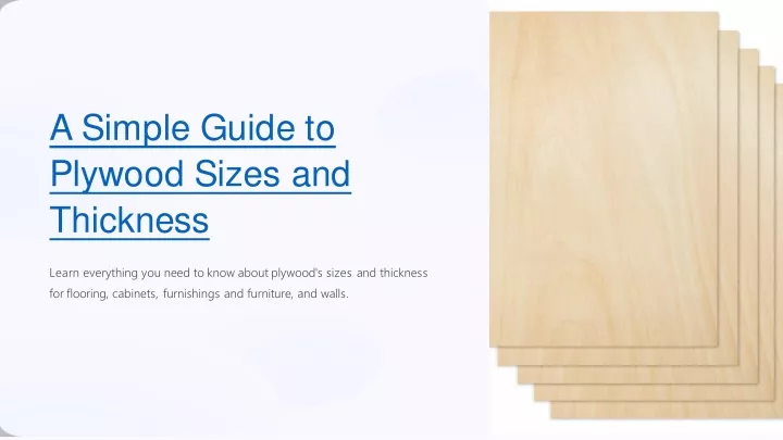 a simple guide to plywood sizes and thickness