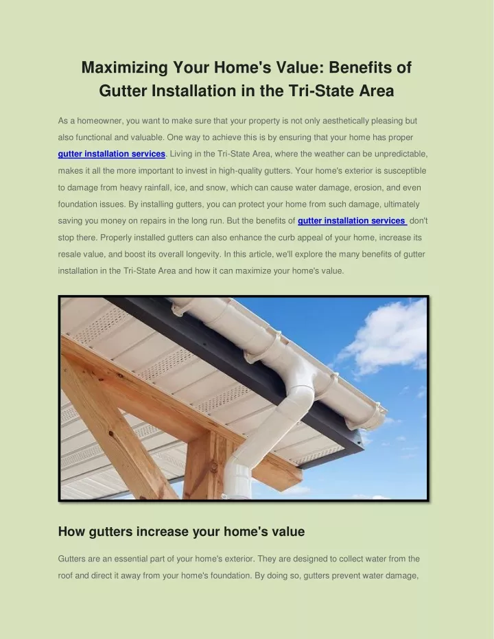 maximizing your home s value benefits of gutter