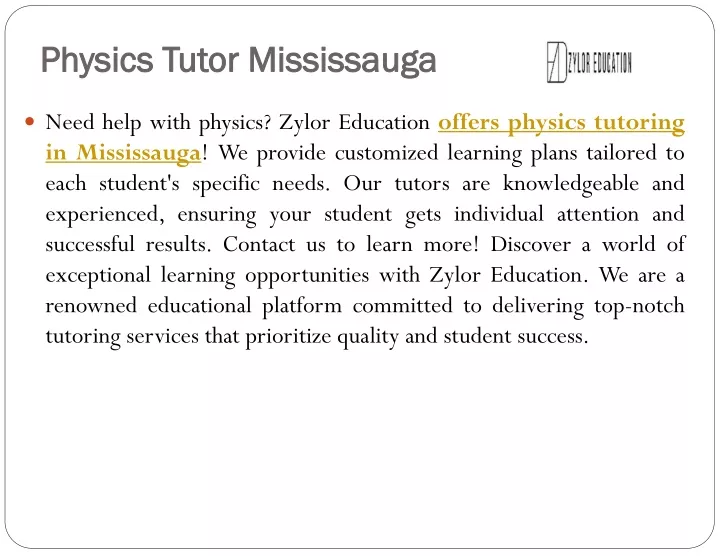 physics tutor mississauga