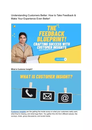 understanding customers better how to take