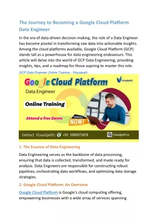 GCP Data Engineer Online Training | GCP Online Training